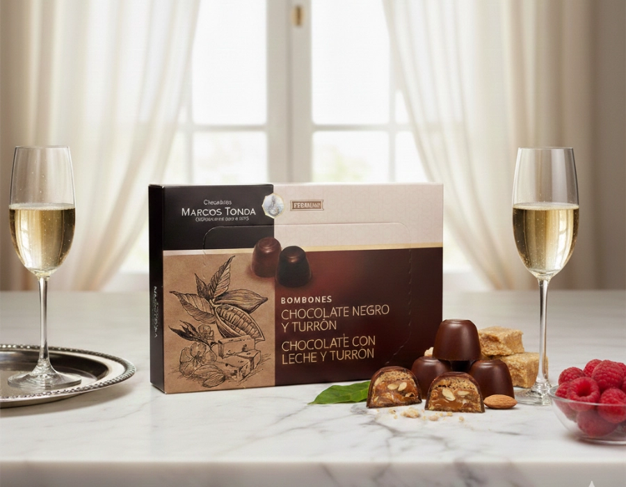 Marcos Tonda I Mixed pralines: Dark & Milk with turrón