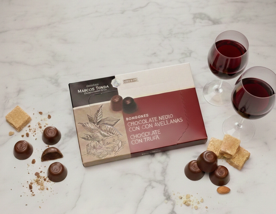 Marcos Tonda I Dark chocolate pralines: Hazelnut & Truffle